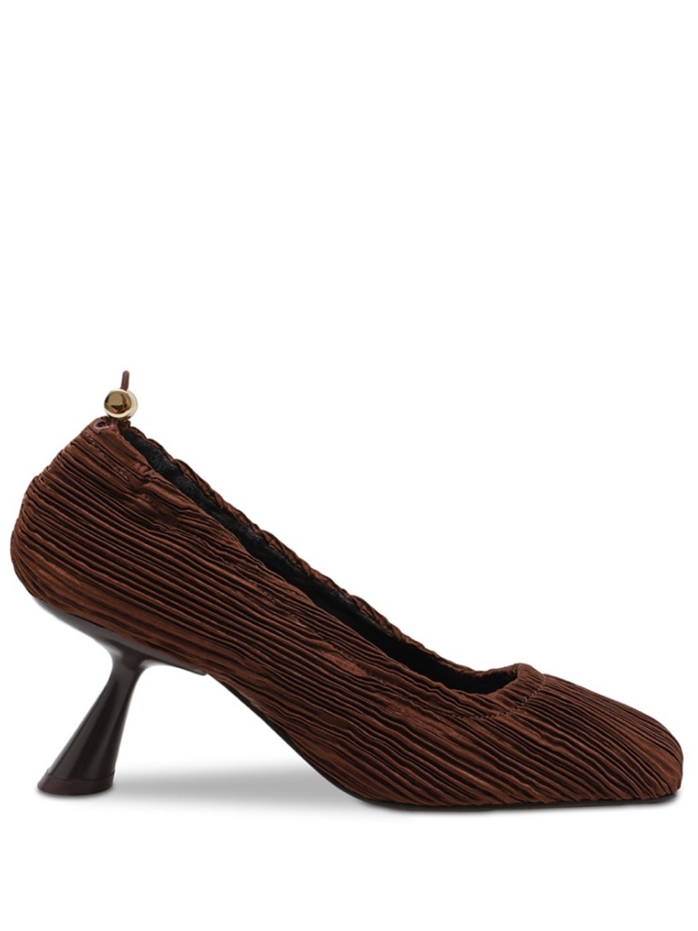 Cult Gaia Winona Pumps Java EU 38 Pleated Satin Comma Heel